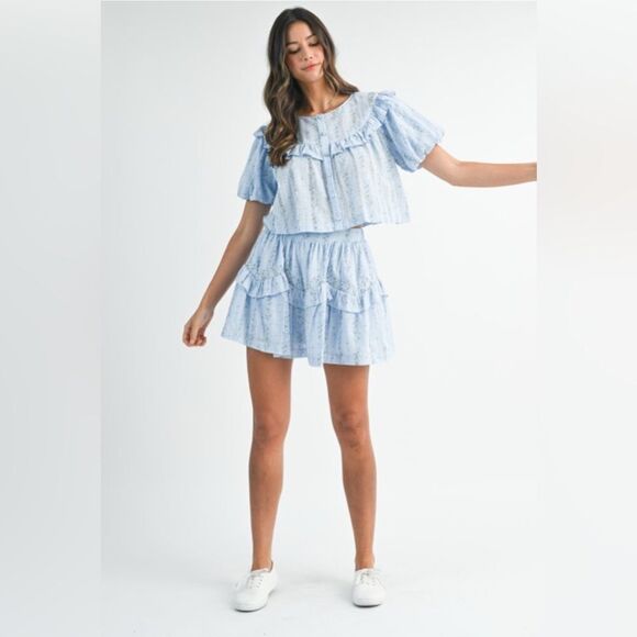 Light Blue Ruffled Two-Piece Set - Picture 16 of 16